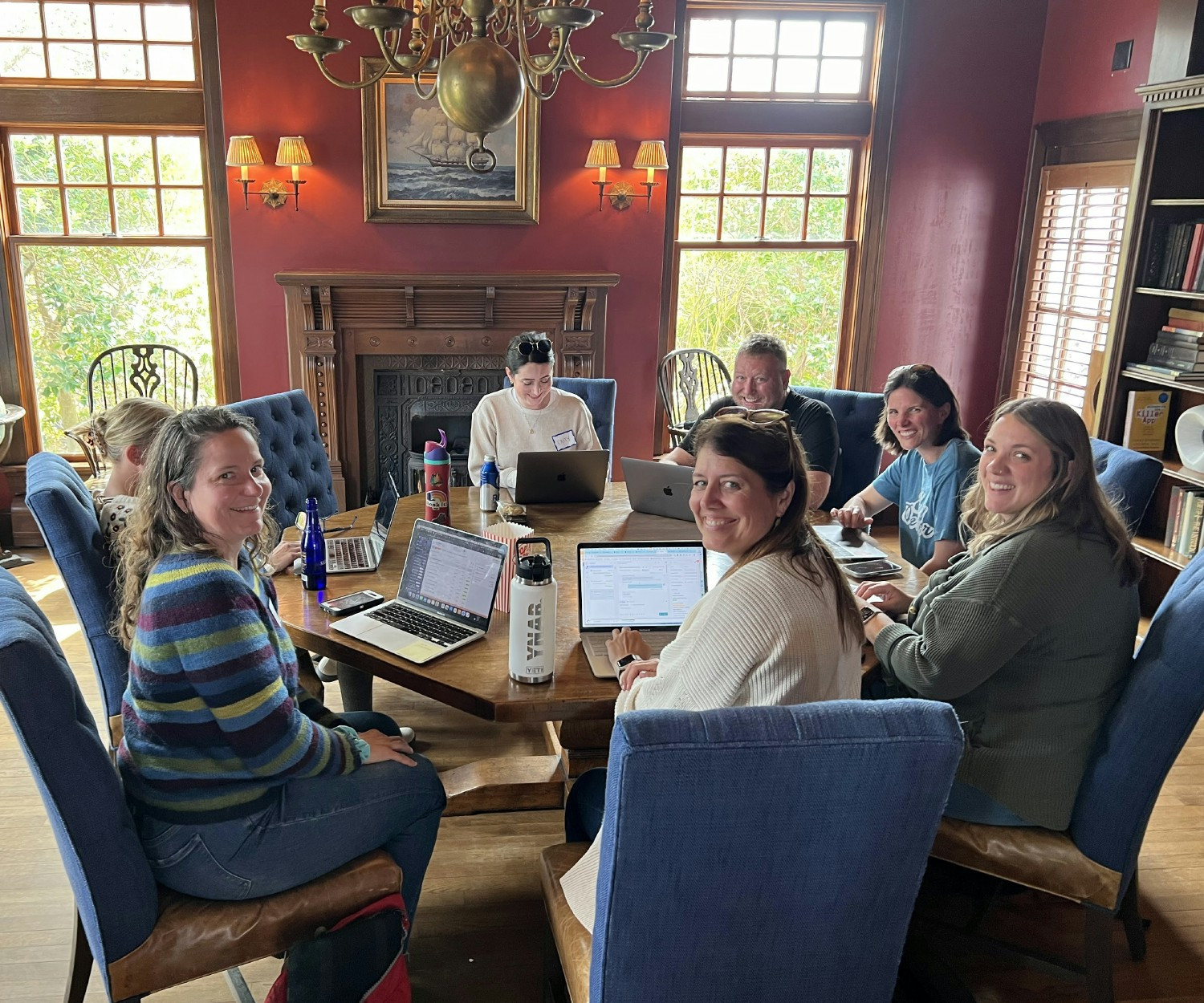 Some members of the Support team working together at the YNAB retreat